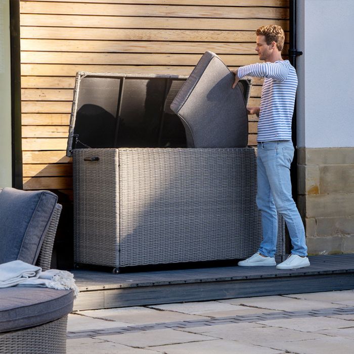 Cushion Storage Box Large Slate Grey