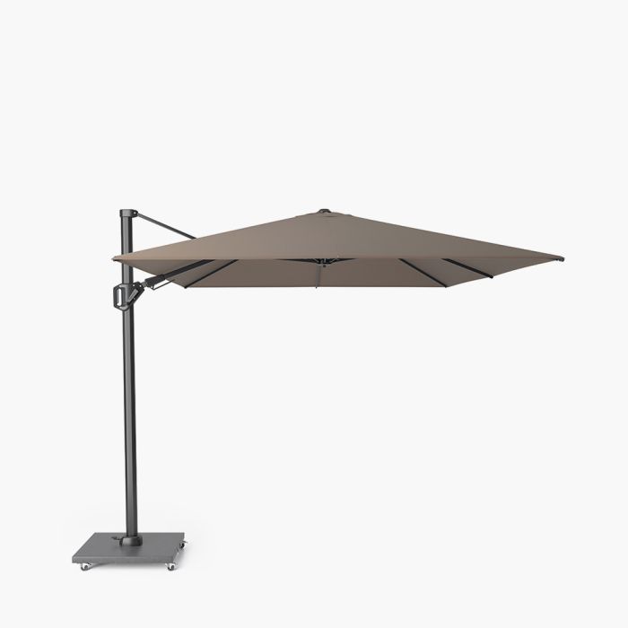 Platinum Premium Challenger T2 Cantilever Parasol 350x260x246cm. Havana Taupe Canopy 