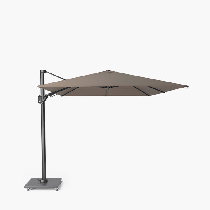 Platinum Premium Challenger T2 Cantilever Parasol 350x260x246cm. Havana Taupe Canopy Spuncrylic 240g/m2