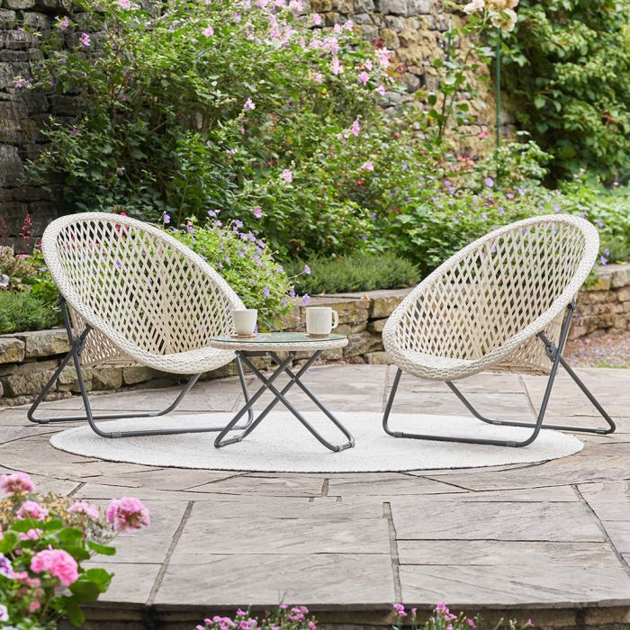 Tobs Cream Foldable Lounger Set