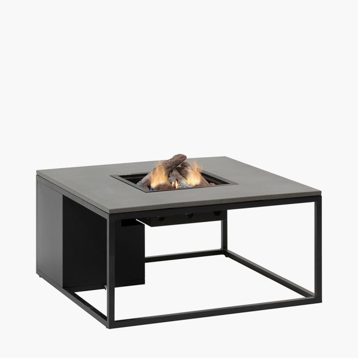 Cosiloft 100 Black and Grey Fire Pit Table 100x100x50cm