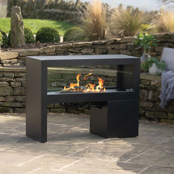 Cosi Vista 120 Black Gas Fire Pit Table
