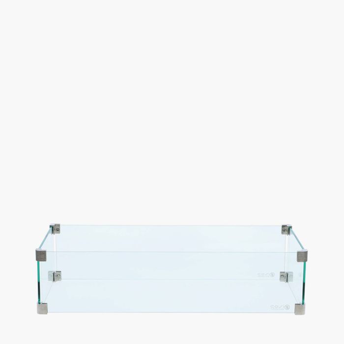 Cosi Glass Rectangular Fire Pit Glass Surround