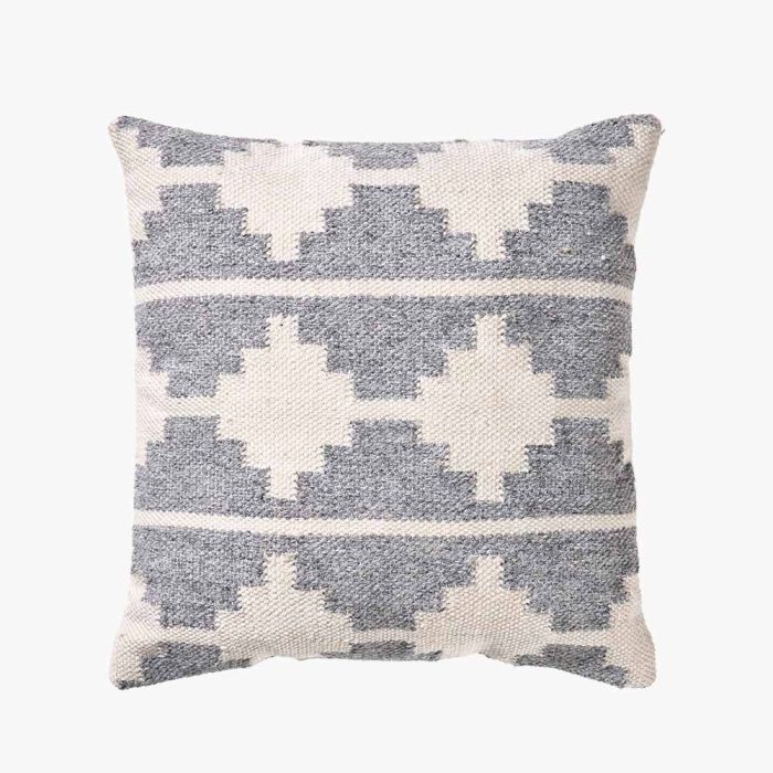 Indoor Outdoor Grey and White Moroccan Design Scatter Cushion