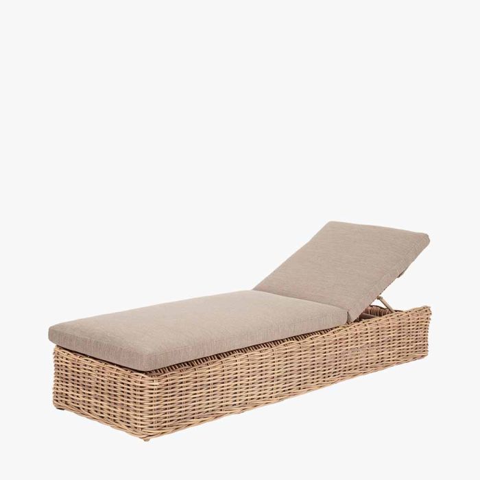 Garda Natural Antique All Weather Wicker Outdoor Sunlounger