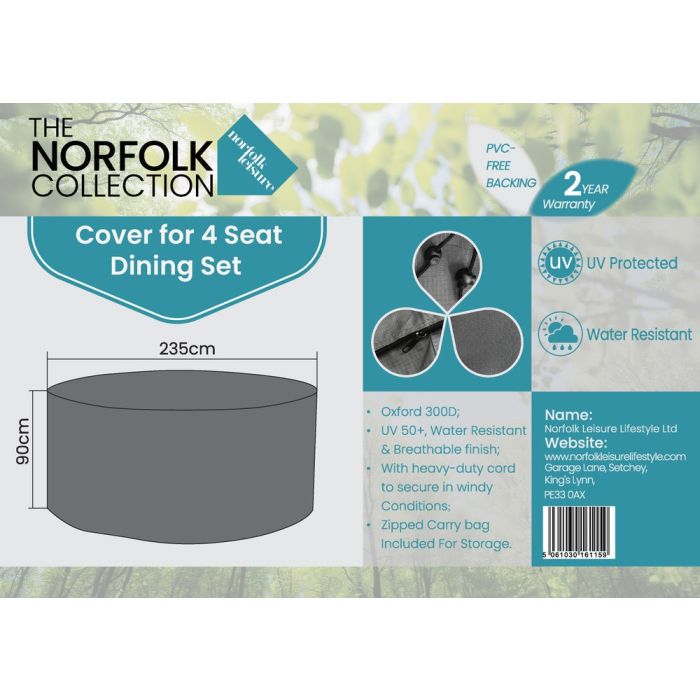 4 Seat Dining Set Weather Cover - D235cm x H90cm