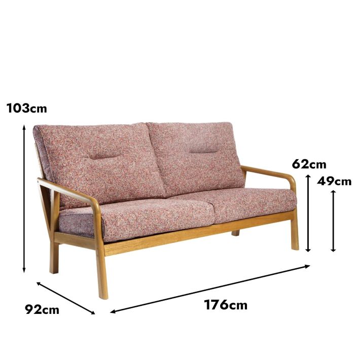Dubai 3 Seat Sofa Light Oak