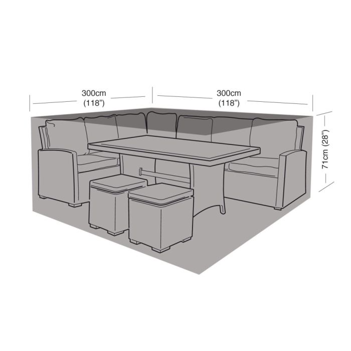 Large Square Casual Dining Set Weather Cover 300x300x71cm