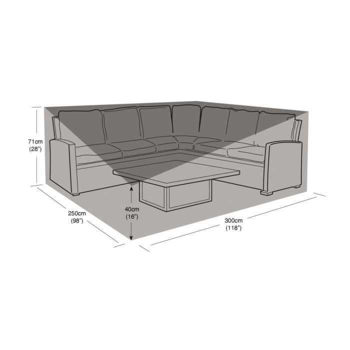 Left Handed Lounge Set Weather Cover 300x250x71/40cm 