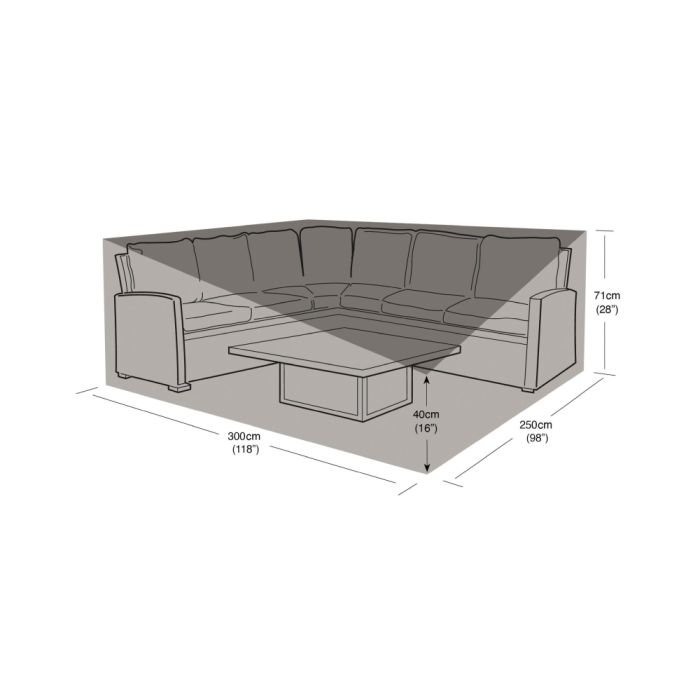 Right Handed Lounge Set Weather Cover 250x300x71/40cm 