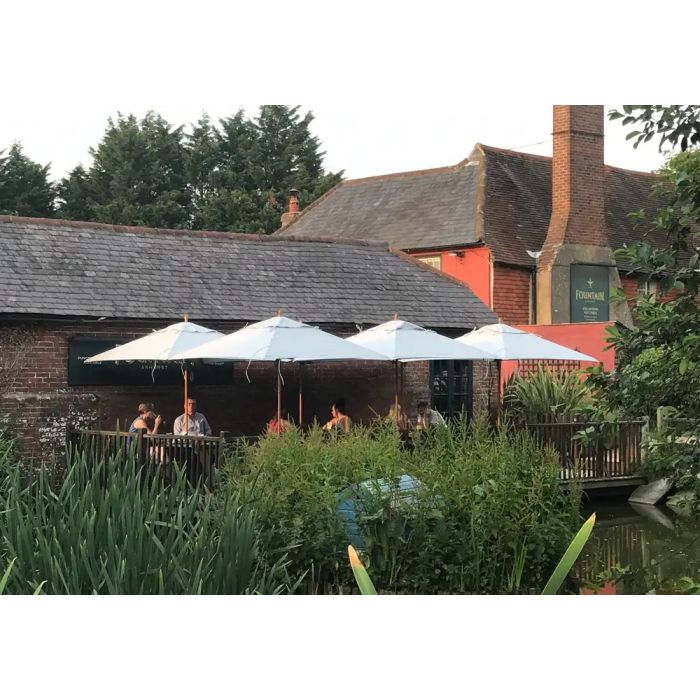 Tradewinds Classic Square Centre Pole Parasol 220x220cm. Ecru Canopy.