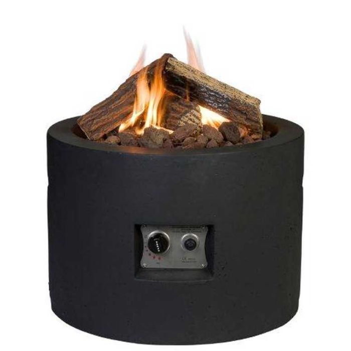 Happy Cocoon Round Gas Fire Pit - Black