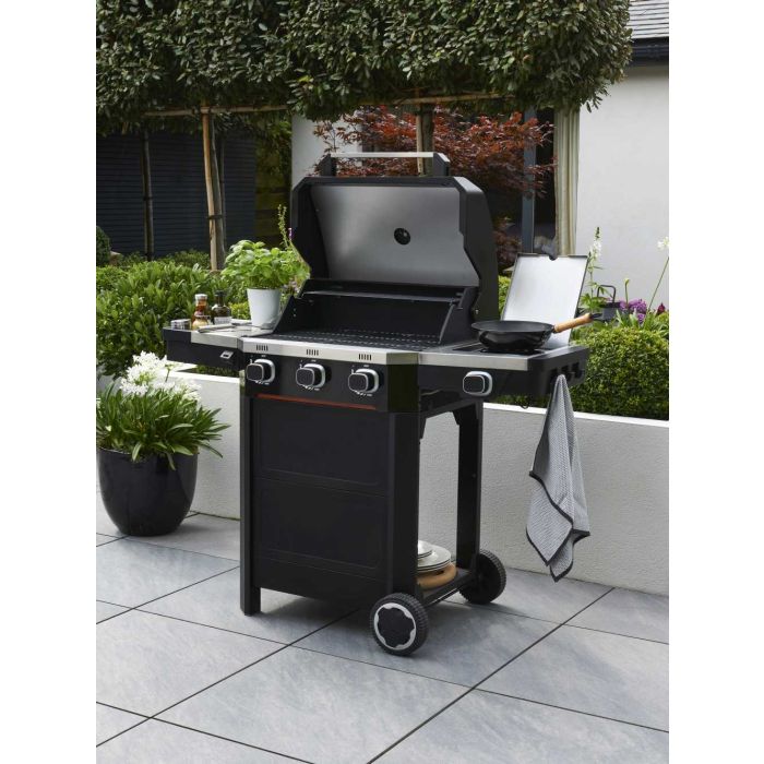 Atlas 3 Burner Gas BBQ with Side Burner and Accessory Bundle