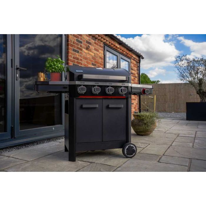 Atlas 4 Burner Gas BBQ with Side Burner and Accessory Bundle