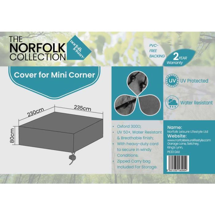 Mini Corner Lounge Set Weather Cover - L235cm x W230cm x H80cm