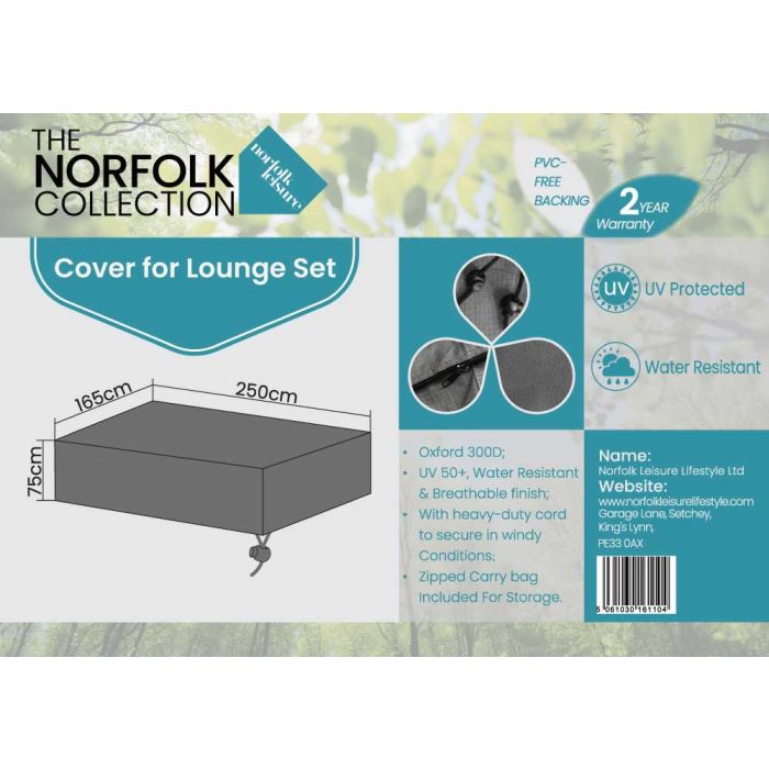 Sofa Lounge Set Weather Cover - L265cm x W165cm x H75cm