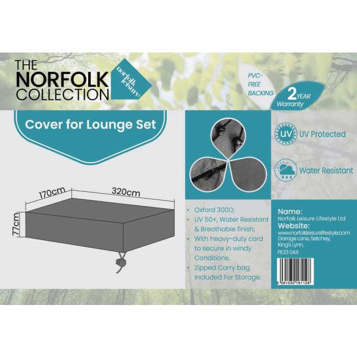 Sofa Lounge Set Weather Cover - L320cm x W170cm x H77cm