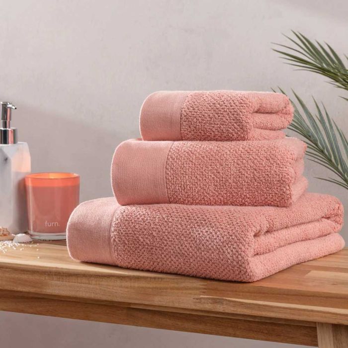 Textured Weave Towel Bath Sheet (90x150cm) - Blush