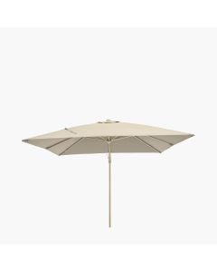 Platinum Challenger T2 Glow LED Cantilever Parasol 300x300x255cm. Sandstone Frame. Champagne Canopy 300gm Polyester