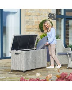 Cushion Storage Box Small Stone Grey