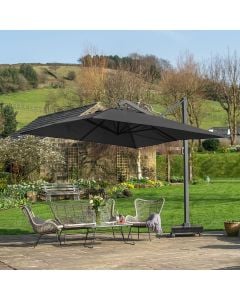 Platinum Icon Premium Cantilever Parasol 400x300cm Rectangular Faded Black