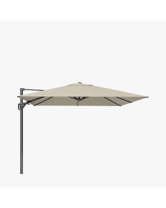 Platinum Challenger T2 Cantilever Parasol 300x300x265cm. Anthracite Frame. Champagne Canopy 300gm Polyester