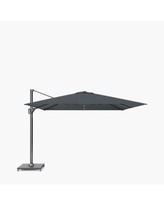 Platinum Challenger Premium T1 Telescopic Cantilever Parasol 350x350x273cm. Faded Black Canopy 240gm Spuncrylic