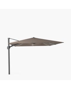 Platinum Premium Challenger T2 Glow Cantilever Parasol 300x300x265cm. Havana Taupe Canopy Spuncrylic 240g/m2