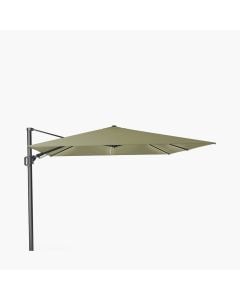 Platinum Premium Challenger T2 Glow Cantilever Parasol 300x300x265cm. Lush Green Canopy Spuncrylic 240g/m2