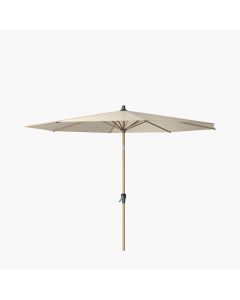 Platinum Riva 300cm Teak Look Round Champagne Parasol