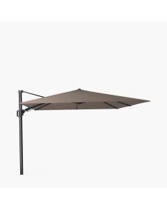 Platinum Premium Challenger T2  Cantilever Parasol 300x300x265cm. Havana Taupe Canopy Spuncrylic 240g/m2