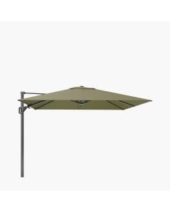 Platinum Premium Challenger T2  Cantilever Parasol 300x300x265cm. Lush Green Canopy Spuncrylic 240g/m2