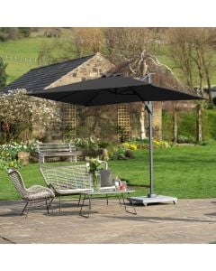 Platinum Voyager T1 Cantilever Parasol 300x200x241cm. Anthracite Canopy Polyester 220g/m2