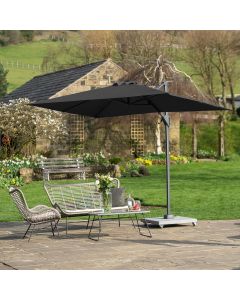Platinum Voyager T1 Cantilever Parasol 300x200x241cm. Anthracite Canopy 