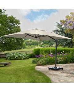 Platinum Challenger T2 Cantilever Parasol 350x260x264cm. Anthracite Frame. Champagne Canopy Polyester 300g/m2