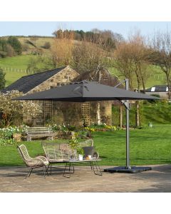 Platinum Challenger T2 Cantilever Parasol 350x260x264cm. Anthracite Frame. Anthracite Canopy 