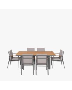 Stockholm Anthracite Outdoor 6 Seater Dining Set