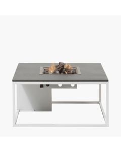 Cosiloft 100 White and Grey Fire Pit Table 100x100x50cm