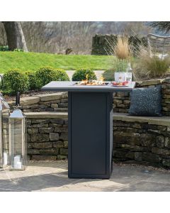 Cosiloft 100 Black and Grey Gas Fire Pit Bar Table 100x100x105cm