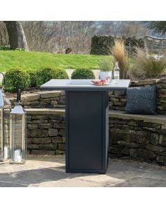 Cosiloft 100 Black and Grey Gas Fire Pit Bar Table 100x100x105cm