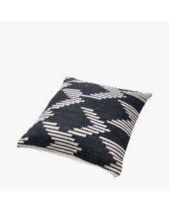 Indoor Outdoor Black and White Chevron Design Scatter Cushion