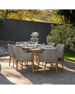 Larissa Light Kubu Grey 6 Seat Outdoor Dining Set 