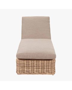 Garda Natural Antique All Weather Wicker Outdoor Sunlounger