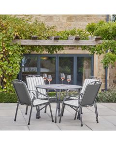 Savoy 4 Seat Set with Grey Stripe Cushions