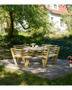 Evlo Round Picnic Table with Backrests