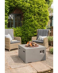 Happy Cocoon Square Gas Fire Pit - Grey 