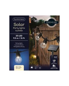 20 LED Outdoor Solar Twinkle Party Lights Warm White with 8 Functions