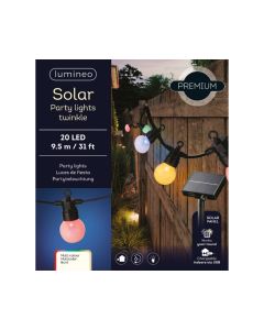 20 LED Outdoor Solar Twinkle Party Lights Multi Colour with 8 Functions