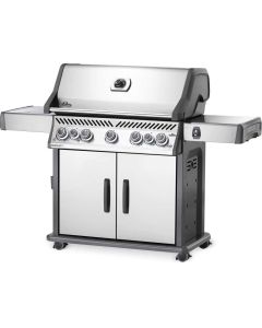 Rogue SE 5 Burner BBQ 29.75Kw with Large Sizzle Zone Side Burner and Rear Rotisserie Burner.  Stainless Steel Doors and Hood. Illuminated Controls
