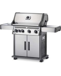 Rogue XT 4 Burner BBQ 19.6Kw with IR Sizzle Zone Side Burner. Stainless Steel Doors and High Lid